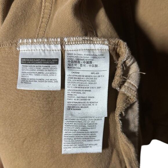 Levi Strauss Tan Men’s Brown Denim Cotton Trucker Jacket Size XL - Picture 5 of 10